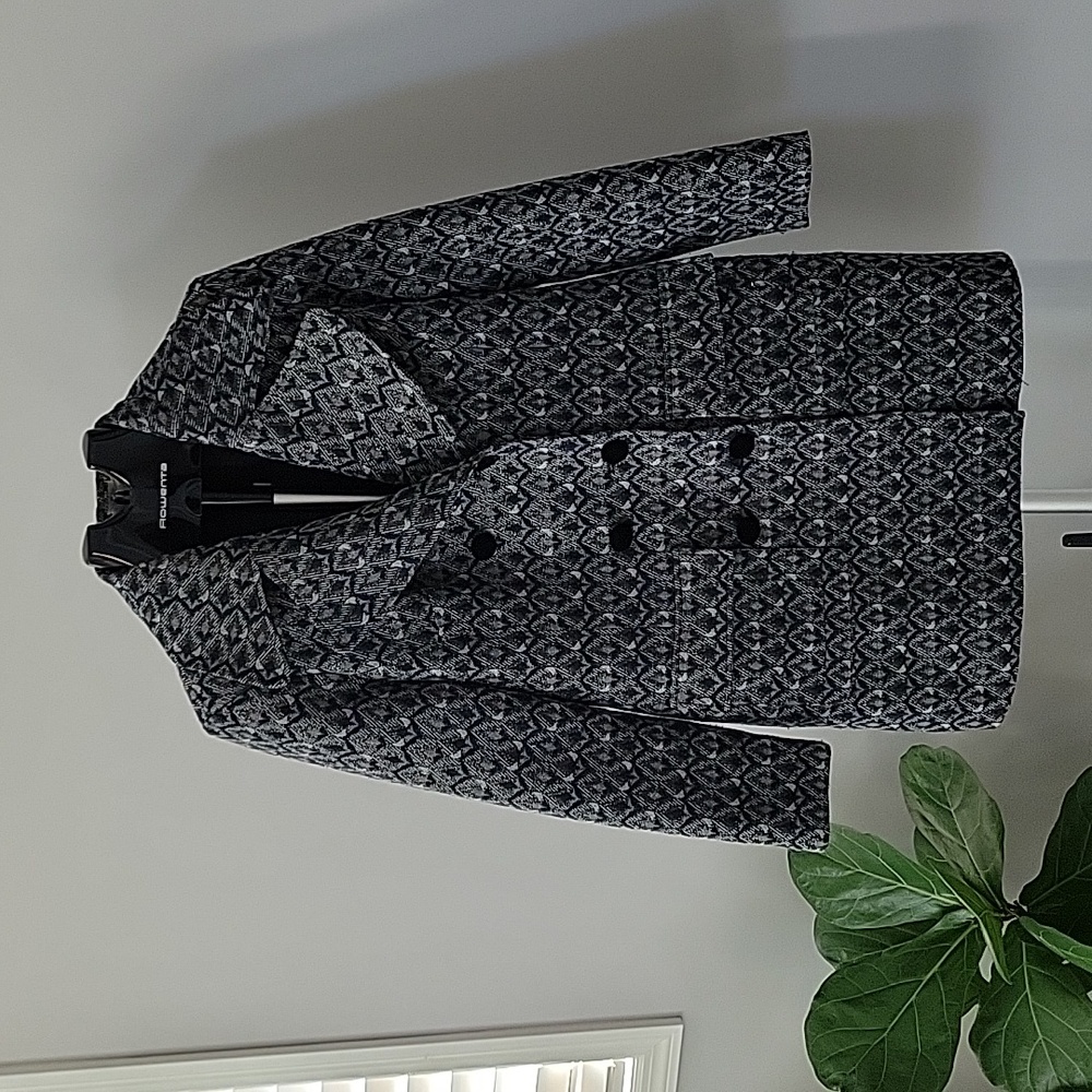 Bebe Black and White Women's Patterned Coat